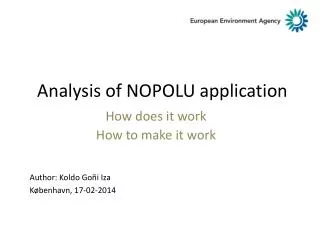 Analysis of NOPOLU application