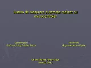 sistem de masurare automata realizat cu microcontroler