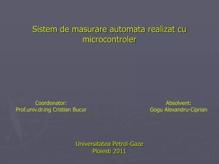 sistem de masurare automata realizat cu microcontroler