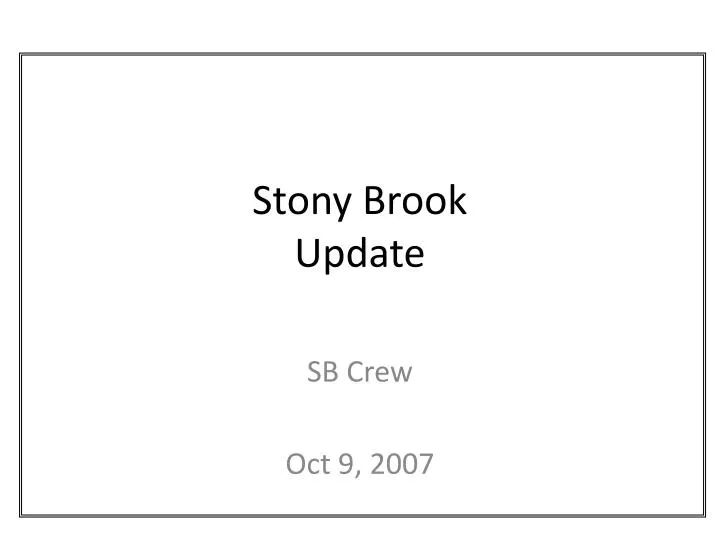 stony brook update