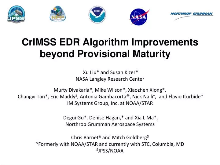 crimss edr algorithm improvements beyond provisional maturity