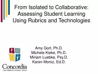 From Isolated to Collaborative: Assessing Student Learning Using Rubrics and Technologies
