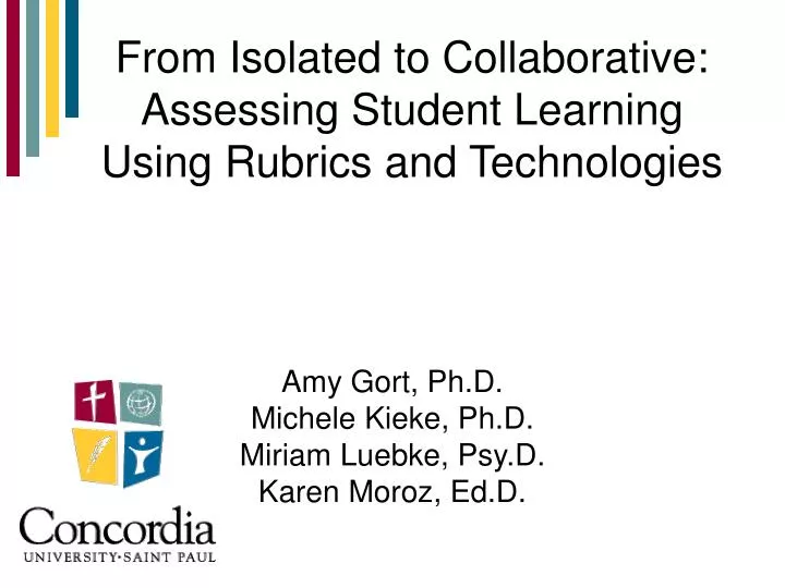 from isolated to collaborative assessing student learning using rubrics and technologies