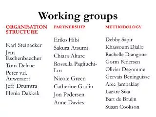 working groups