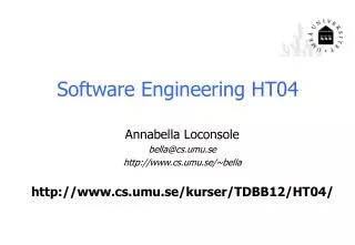 Software Engineering HT04