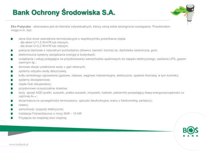 bank ochrony rodowiska s a