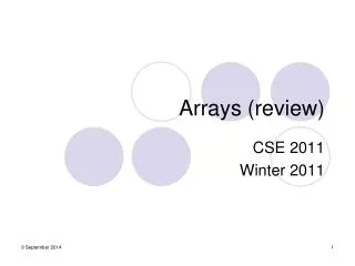Arrays (review)