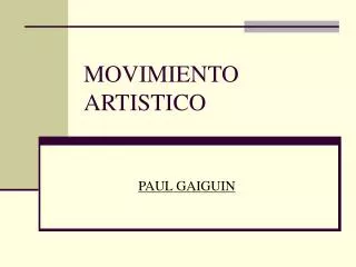 movimiento artistico