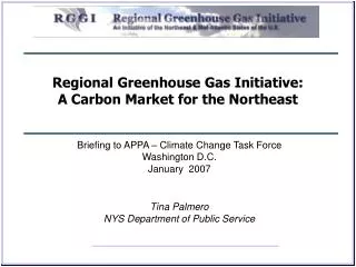 Regional Greenhouse Gas Initiative: A Carbon Market for the Northeast