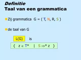 definitie taal van een grammatica