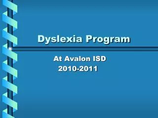 Dyslexia Program