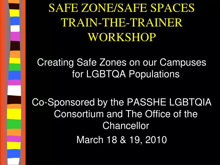 safe zone safe spaces train the trainer workshop