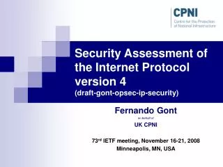 Security Assessment of the Internet Protocol version 4 (draft-gont-opsec-ip-security)