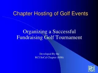 Chapter Hosting of Golf Events