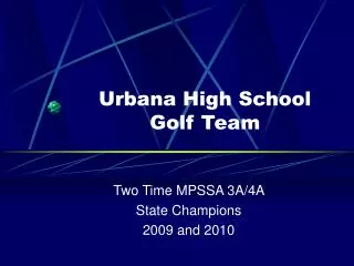 Urbana High School Golf Team