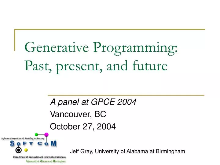 generative programming past present and future