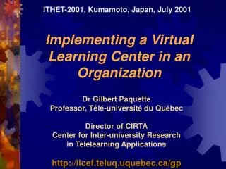 Implementing a Virtual Learning Center in an Organization