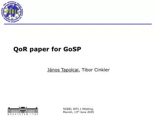 QoR paper for GoSP