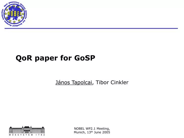 qor paper for gosp