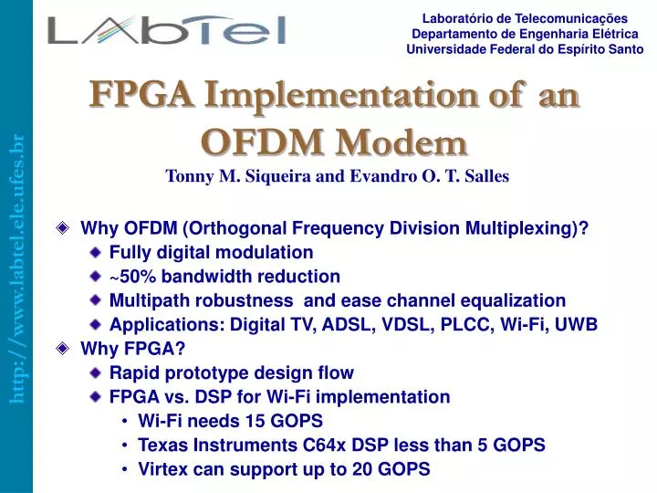 fpga implementation of an ofdm modem