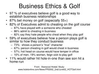 Business Ethics &amp; Golf