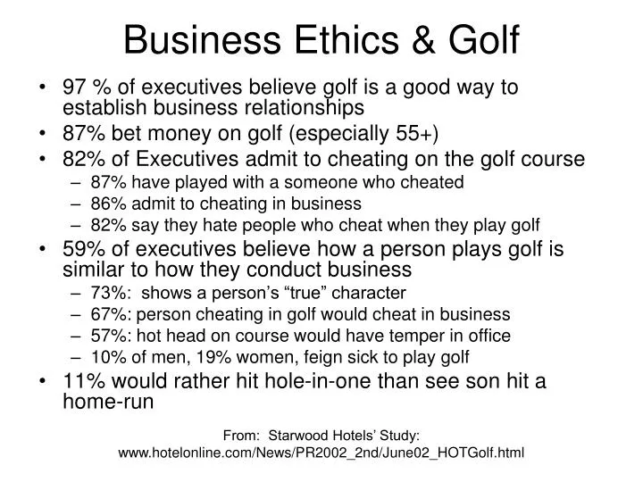 business ethics golf
