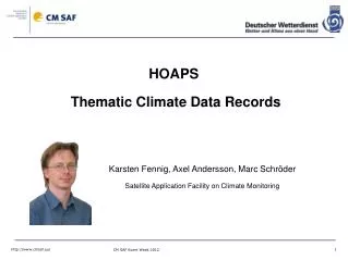 HOAPS Thematic Climate Data Records