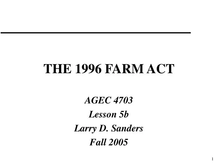 the 1996 farm act
