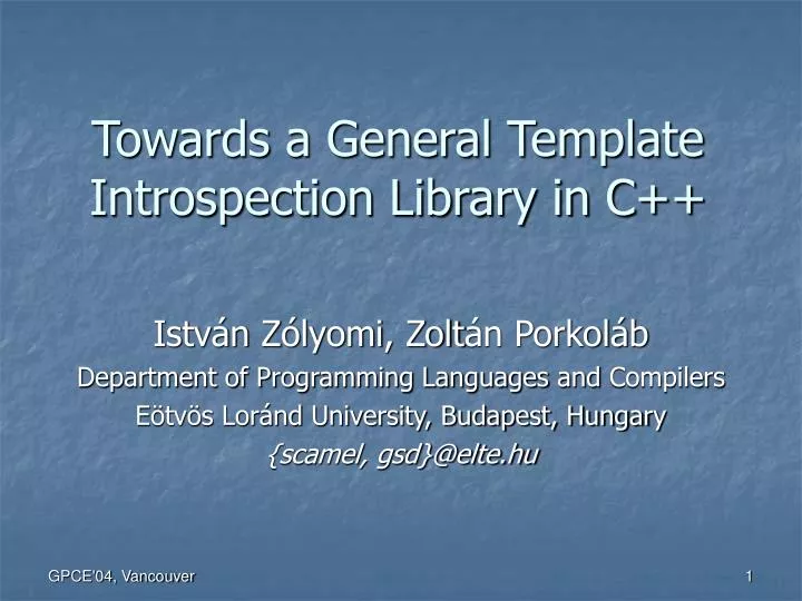 towards a general template introspection library in c