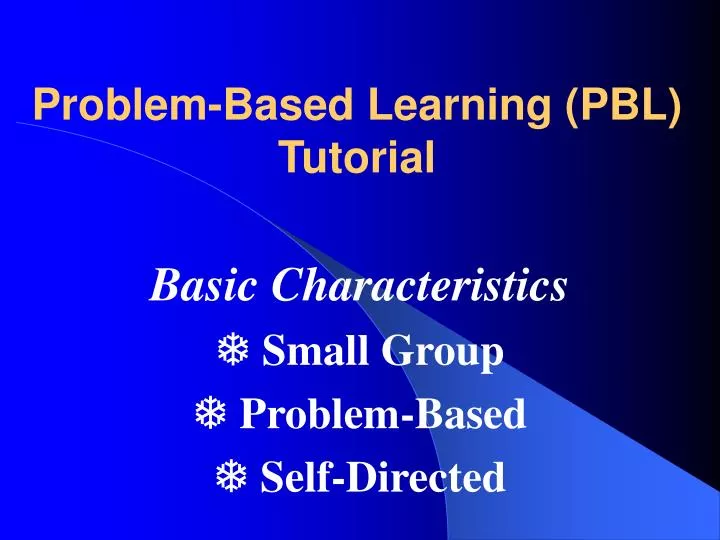 problem based learning pbl tutorial