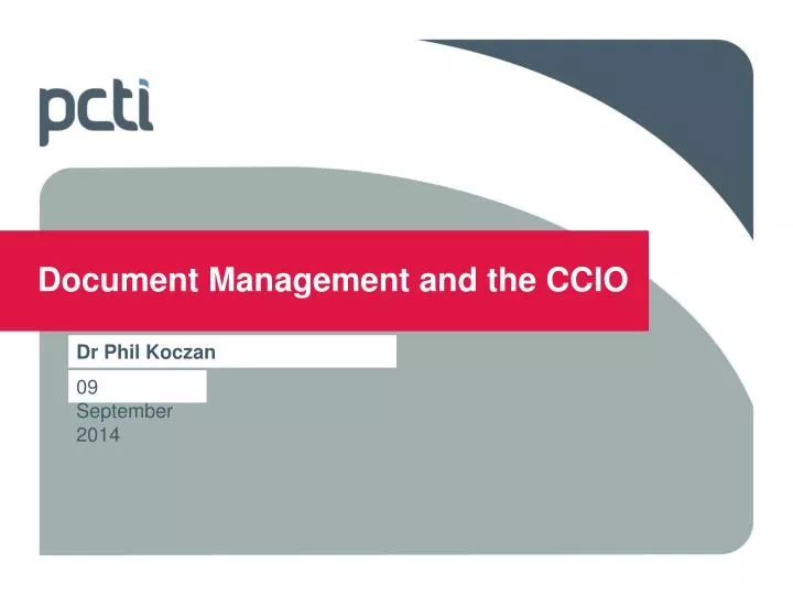 document management and the ccio