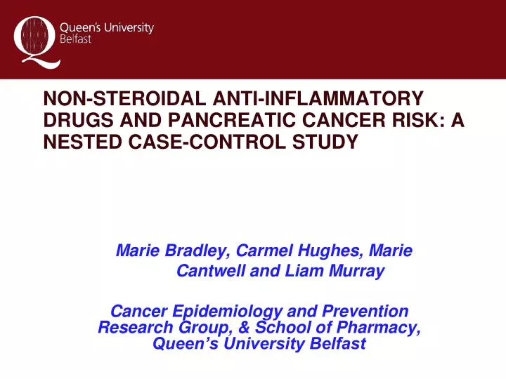 non steroidal anti inflammatory drugs and pancreatic cancer risk a nested case control study
