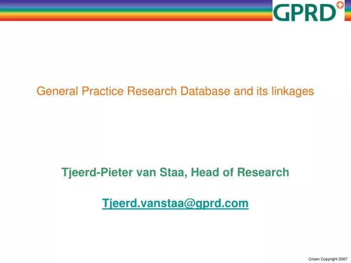 general practice research database and its linkages