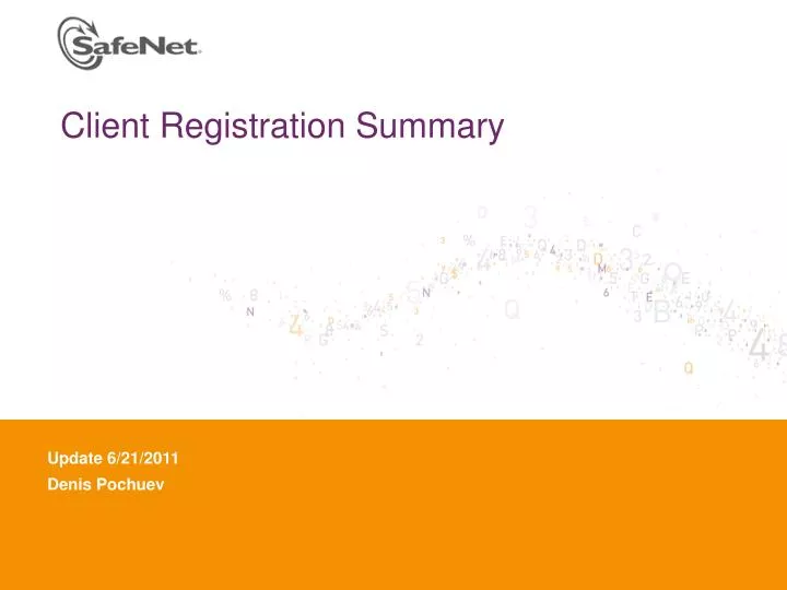 client registration summary