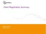 Client Registration Summary