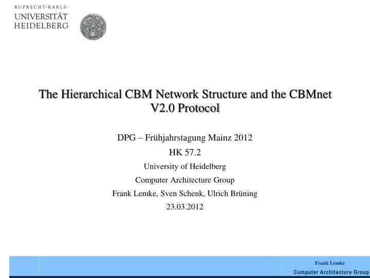 the hierarchical cbm network structure and the cbmnet v2 0 protocol
