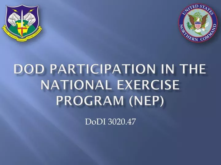 dod participation in the national exercise program nep