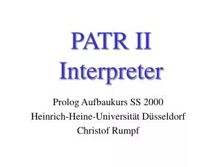 patr ii interpreter