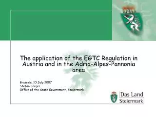 The application of the EGTC Regulation in Austria and in the Adria-Alpes-Pannonia area