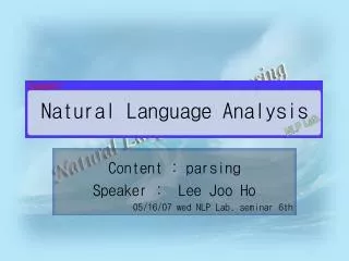 natural language analysis