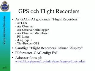 GPS och Flight Recorders