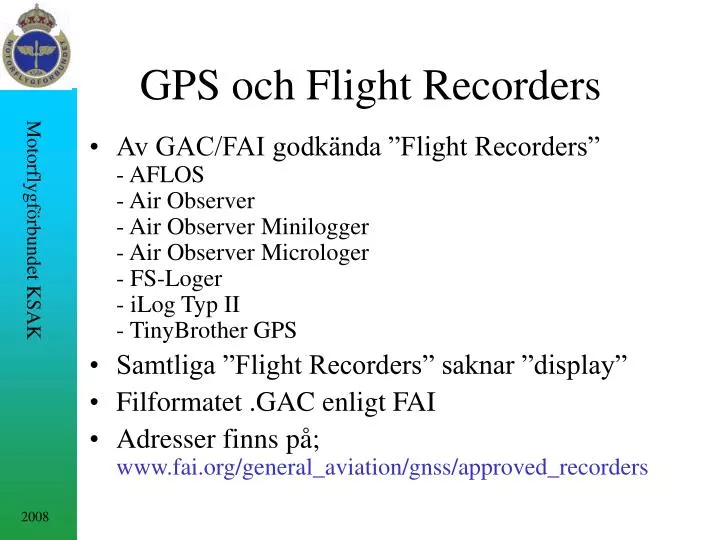 gps och flight recorders
