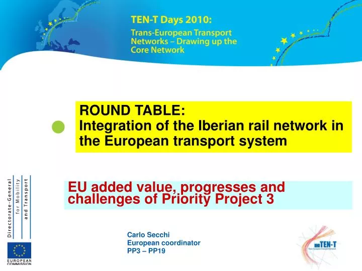 round table integration of the iberian rail network in the european transport system