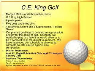 C.E. King Golf