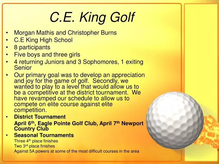c e king golf