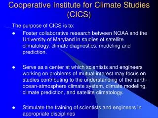 Cooperative Institute for Climate Studies (CICS)