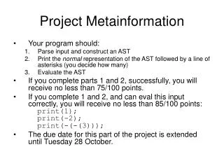 Project Metainformation