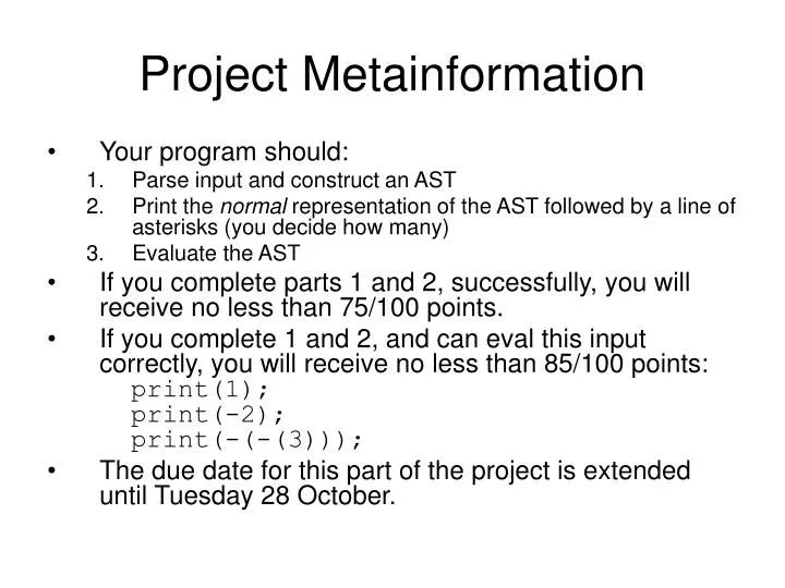 project metainformation