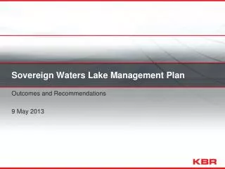 Sovereign Waters Lake Management Plan