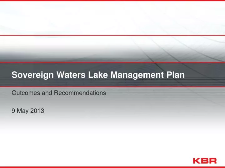 sovereign waters lake management plan